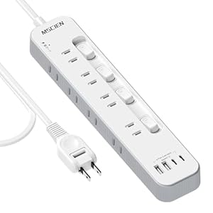 Mscienエムサイン 電源タップ usb付き 延長コード2m コンセントタップ 8個AC口 USB-A/Type-C 各2個口