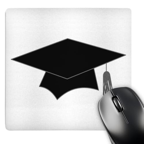 3dRose LLC 8 x 8 x 0.25 Inches Mouse Pad, Graduation Cap White (mp_31280_1)