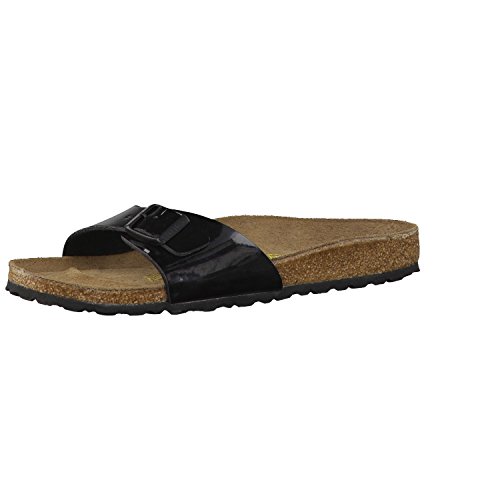 Birkenstock Schuhe Madrid Birko-Flor Lack Schmal Black (040303) 40 Schwarz  | Prezzo.it