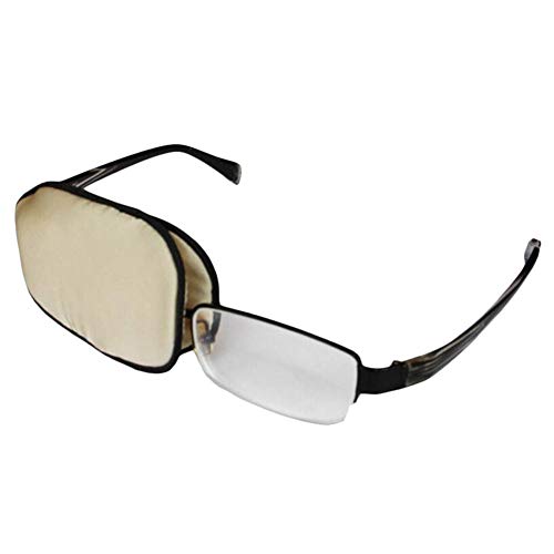 Protect eyes Adult Silk Glasses Eye Mask Amblyopia Strabismus Lazy Eye Patches(Champagne)