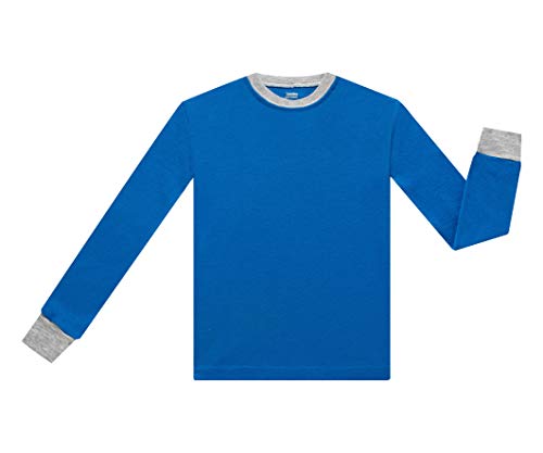 Benaive Pajamas for Boys Girls, Pjs for Boy Cotton Pajama, 2-Piece Solid Colors Children Sleepwear Pants Set (Blue, 2T)