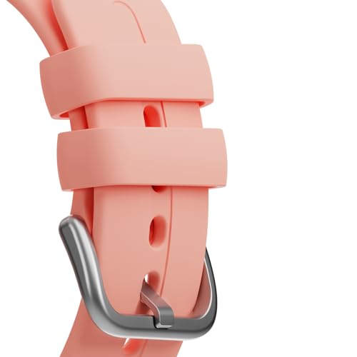 Gabb Watch Style Band - Kids Watch Band Replacement, Flexible, Waterproof Soft Silicone for All Watches, Easily Adjustable, Sweatproof and High-Performance Silicone (Peachy Pink)