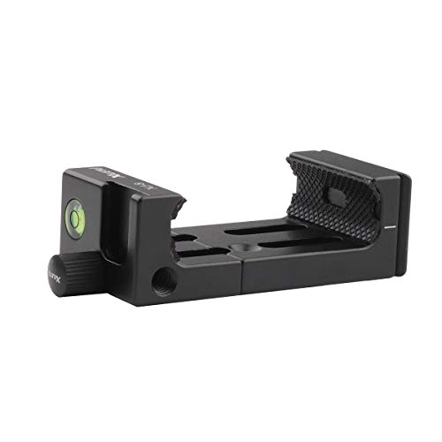 AFVO Phone Clamp Tripod Mount Adapter with Cold Shoe & Bubble Level, Vertical & Horizontal Metal Smartphone Holder Video Rig