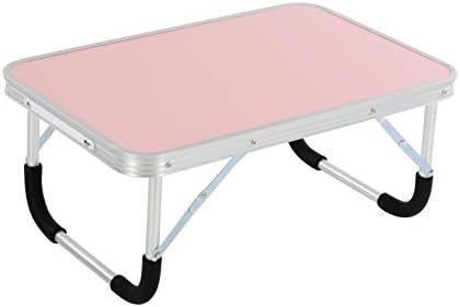 Keshav International MDF Bed Tray, Laptop Table, Portable Outdoor Camping Table(Mini), Foldable Laptop Desk with Round Stand Pipe(Pink Color)