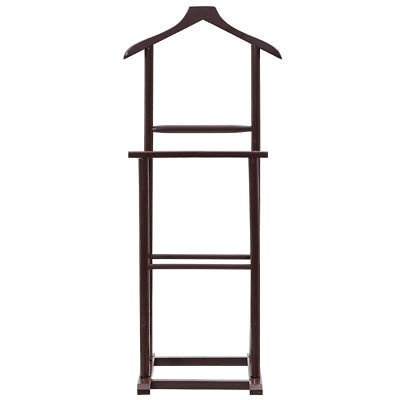 Brown Men's Valet Stand Coat Rack Executive Clothes Suit Hanger Organizer - Thumbnail 5