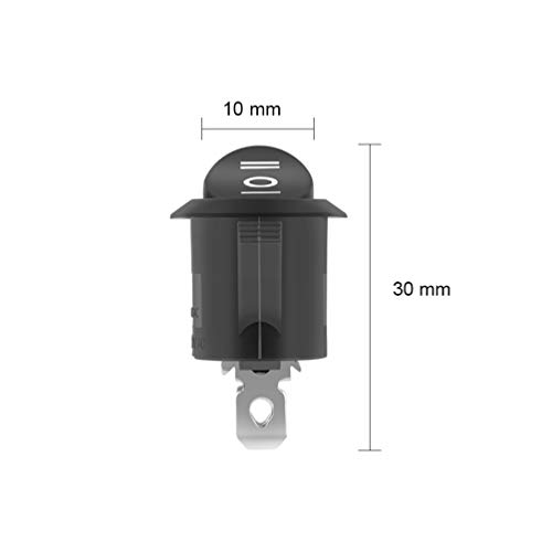 MXRS Mini Oval Boat Rocker Switch 12PCS Toggle Switch 10A/125V 6A/250V 3 Pin Toggle Switch SPST On/Off/On 3 Position Replacement Switch for Car Auto Boat Household Appliances,Black