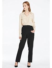 Lilysilk dama 100 seda natural, de largo pantalones Bottoms 18 mm Cintura elástica Daily suave