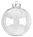 youseexmas Clear Glass Hanging Round Ball Christmas Ornaments 8cm Sponge Pack of 6