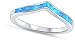 Blue Simulated Opal Chevron Thumb Pointed Ring .925 Sterling Silver Band Size 8 (RNG16836-8)