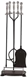 Panacea 15008 Fireplace Toolset with Nickel Handles Rods, Black, Pack of 5