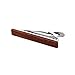 MERIT OCEAN Smart Men's Bulinga Wood Tie Clip Natural Tie Bar 2.1 Inch in Gift Box Red