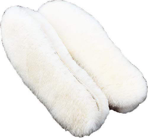Shoeslulu Premium Thick Shearling Insoles with Breathable Anti-Slip Bottom (US Men 9-9.5 / EU 42, Thick Shearling)