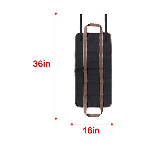 Portable Firewood Storage Bag,Canvas Log Carrier Bag Logging Bag Wood Finishing Package - Thumbnail 7