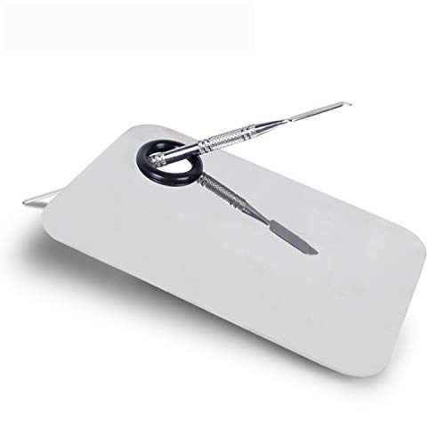 Rolybag stainless steel cosmetic make-up palette with Spatula Tool Makeup Art Tool， For Makeup， Nail，Eye Shadow Makeup Professional Pigment Blending etc.（Silver） - Thumbnail 3