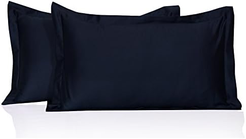 2 Pc Pillow Shams 550 Thread Count 100% Egyptian Cotton Solid Pattern All Size &amp; Colors ( King , Navy Blue)