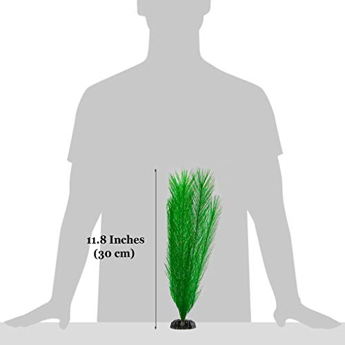 SunGrow Aquarium Plants, Decorative Silk Fiber, Plastic Faux Feather Grass, Gives Shade and Beautiful Environment to Aquatic Animals, Perfect for both Saltwater and Freshwater Tanks, 3 Pcs per pack - Thumbnail 2