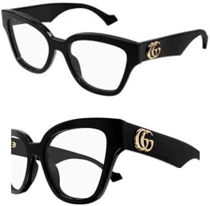 Gucci GG1428O Lettering Logo Squared Eyeglasses with eSHADES