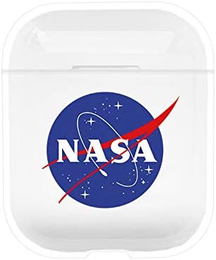 Hard Plastic Transparent Clear Blue NASA Case for Apple AirPods 1 2 AirPods1 AirPods2 Satellite Outer Space Stylish Simple Cute Fun Funny Special Design Boys Boyfriend Guys Husband