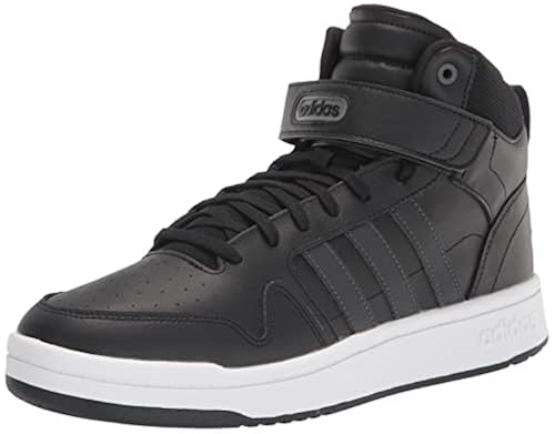adidas Men's Postmove Mid Basketball Shoe, Black/Carbon/White, 11