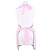 NEOVIVA Bib Aprons for Toddler Girls with Pockets, Lightweight Kids Chef Apron for Play Kitchen Style Wendy, Polka Dots Pink