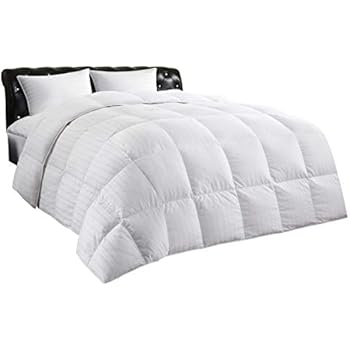 Allrange Luxury White Down Comforter, 100% Cotton, 600 Fill Power, Box Quilted Duvet with Corner Tabs, 300 Thread Count, Down Proof Shell, Soft Comfortable Quilt, Machine Washable, Twin Size