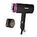 Professional Ionic Portable Folding Hair Dryer, Best 1500W Ceramic Tourmaline Blow Dryer with comb attachment, Compact Small Size Lightweight for Travel, Quiet Mini Hairdryer - Deluxe Soft Touch Body