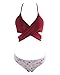 MOOSKINI Womens Padded Push-up Bikini Set Bathing Suits Two Pieces Swimsuit (L, Red)