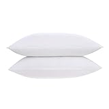 HOMFY Queen 100% Cotton Pillows for Sleeping, Set of Two Standard Premium Super Soft Bedding Pillow, Hypoallergenic, Anti Dust Mite and Mold & Mildew Resistant - White