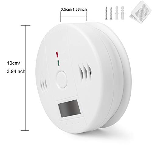 Carbon Monoxide Gas Detection, CUZMAK Digital Display Carbon Monoxide Alarm, Electronic Equipment, Power Detection Equipment, Alarm Clock Warning, White