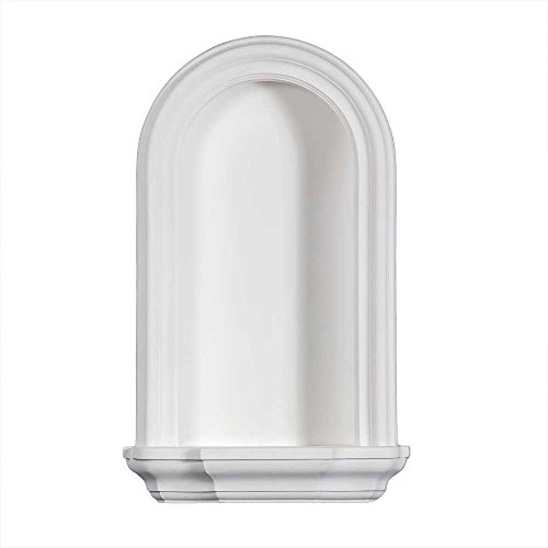 uDecor NC-4006 Niche Trinket Shelf for Wall Sculptures - Design Toscano Inspired, 27-1/2" Tall, 16-3/4" Wide and 7-1/2" deep, Durable Polyurethane, Pre-Primed White Finish, Easy Installation