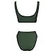Dixperfect Two Pieces Bikini Sets Swimsuit Low Scoop Top High Waisted Cheeky Bottom (L, Army Green)
