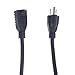 50 FT Heavy Duty Outdoor Extension Plug Cords with Single Outlet 16AWG SJTW 3 Conductor, 13 AMP, ETL, Black