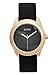 GUESS Factory Women's Black and Gold-Tone Silicone Logo Watch, NS