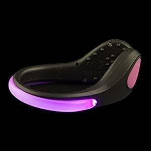 Night Running Gear Shoe Lights Flashing LED Reflective Gear Runners Joggers Bikers Kids Replaceable Batteries (Pink)