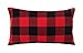 4TH Emotion 12 x 20 Inch Christmas Red and Black Buffalo Check Plaids Throw Pillow Case Cushion Cover Holiday Decor Cotton Polyester for Sofa