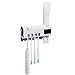 LANGMAN Toothbrush Sterilizer, UV Toothbrush Sterilizer Holder,Rechargeable Solar Power Wall Mounted Toothbrush Organizer with Automatic Toothpaste Dispenser (White)