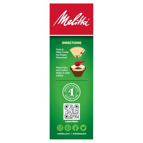 Melitta Cone Coffee Filters, Natural Brown, No. 2, 100-Count Filters (Pack of 6)