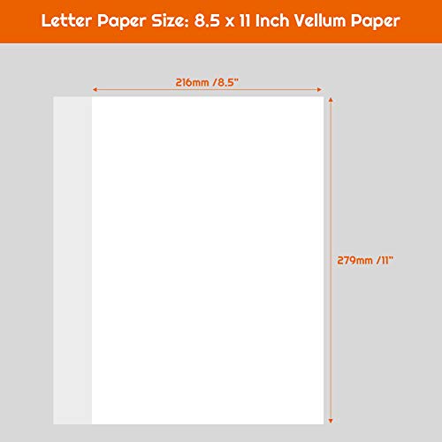 image for Vellum Paper, Shynek Transparent Vellum Paper 8.5 x 11 Translucent Pri