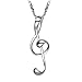 Womens Love Musical Note Pendant Necklace