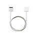 Charge and Audio Extension Cable for Cars and Speaker Docks Fits Apple iPod / iPhone-White 4 Feet