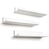Americanflat Juego de estantes de pared flotantes de 3-14 pulgadas - Blanco