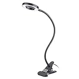 LED Adjustable Desk Lamp 12W by Topbest 3 Mode/2 Level Cold/ Warm Dimmable Clip Lights | 360° Flexible Gooseneck for Learning, Reading, Working
