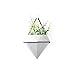 T4U Diamond Wall Planters Geometric Wall Vases Set of 2, Ceramic Mounted Succulent Air Plants Pots Cactus Faux Plant Containers Modern Indoor Decor for Home and Office, Whitethumb 1