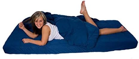 Truckers Bed Extra Soft Luxury Sleeping Pad with Built in Thin Blanket 3 Sizes (Twin - 35"x80", Navy)