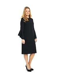 Esteez - Vestido recto para mujer - cascada campana mangas - bolsillos - Katie