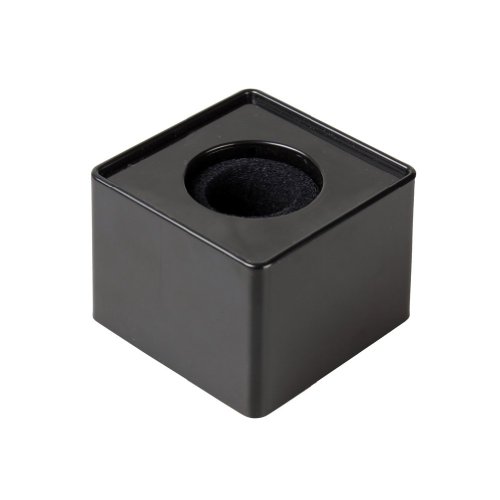 Ushoppingcart 1pc Black New Square Cube Pattern ABS Mic Microphone Interview Logo Flag Station 39mm Hole - Thumbnail 2