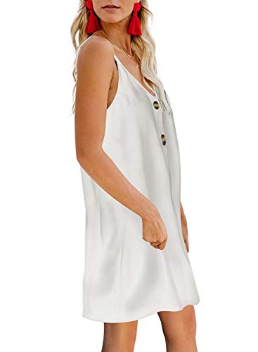 AlvaQ-Women-Summer-Spaghetti-Strap-Button-Down-V-Neck-Sleeveless-Casual-Mini-Dress