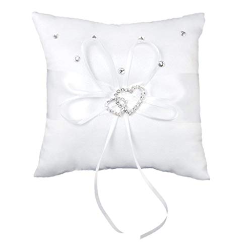 Potelin Ring Pillow Wedding Ring Bearer Cushion White 15 cm x 15 cm