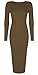 Baleza Women's Inspi Long Sleeve Bodycon Midi Calf Length Dress