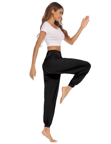 PINSPARK Yoga Trousers Women's Long Harem Trousers Sports Yoga Trousers Curvy Jogging Bottoms Oversize Harem Trousers Leisure Trousers Elegant Sports Trousers